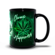 Load image into Gallery viewer, Chronic Happiness 15oz coffee mug, Maryjane cannabis artwork.