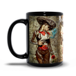 Load image into Gallery viewer, Mariachi Del Amor 15oz coffee mug, dia de los muertos, day of the dead artwork.